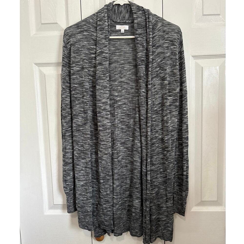 Wilfred Gray Spacedye Italian Linen Blend Lightweight Open Front Cardigan Small
